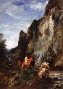 Eugene Fromentin Arab Horsemen in a Gorge china oil painting reproduction